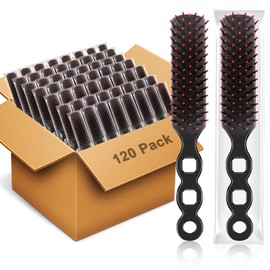 MAGDIY Bulk Hair Brushes for Homeless Supplies 120 Pack, Hair Brushes Bulk Gift, Disposable HairBrushes Set Individually Wrapped, Detangling Travel HairBrush for Hotel Charity Women Shelter (Black)