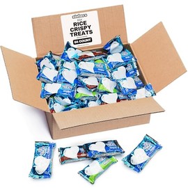 Bulk Rice Crispies 64 Count Assorted Marshmallow Treats - Original Vanilla, Chocolate, and Rainbow Flavors - Individually Wrapped Snacks For Lunchboxes, Parties, and On-the-Go Treats