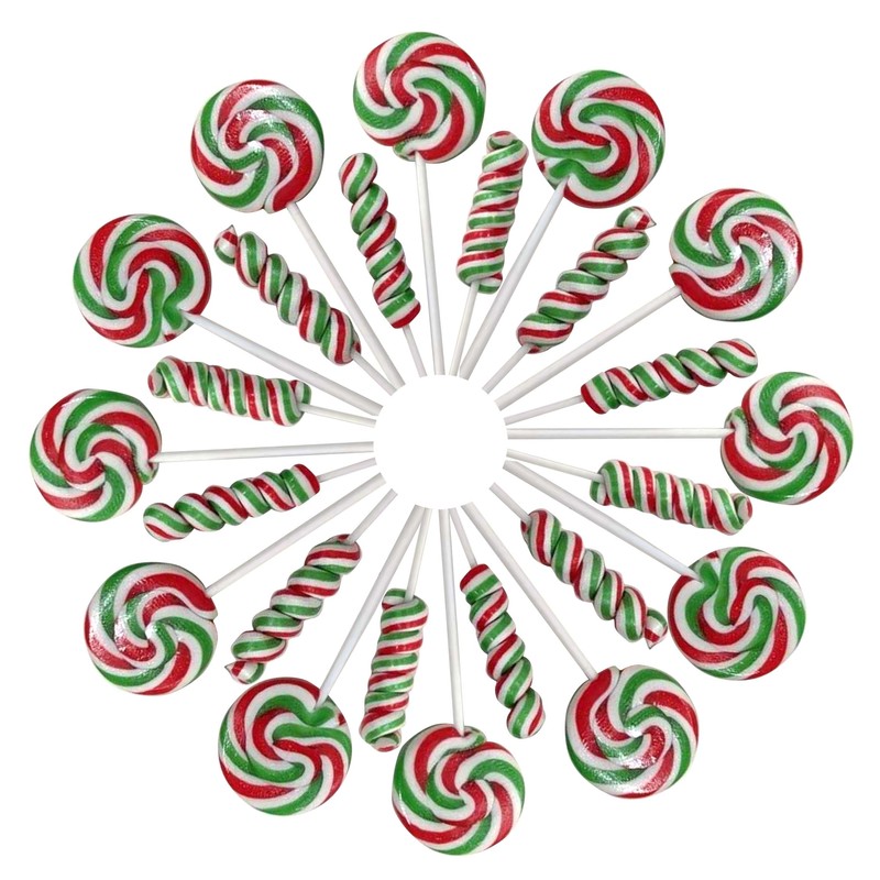 Christmas Candy Lollipops - 24 Holiday Suckers Individually Wrapped Bulk