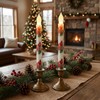 Aulaygo 2PCS Woodland Winter Cardial Flameless Taper Candles