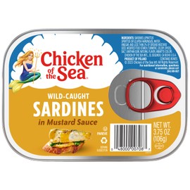 Chicken of the Sea Sardines in Mustard Sauce, 3.75 oz. Can (Pack of 1), Wild Caught Canned Sardines