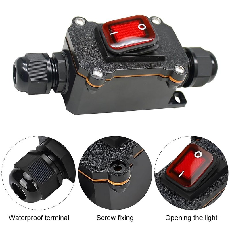 yotutun Waterproof Inline Switch, 20A 12V DC DPST 4-Pin IP67