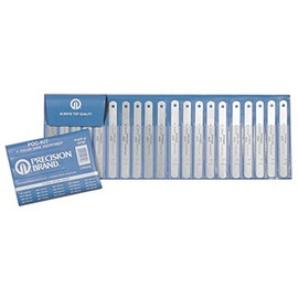 Precision Brand 19G20 Assorted 20 Piece Steel Feeler Gage Poc-Kit, High Carbon Spring Steel, Sturdy Vinyl Case, 1/2â³ x 5â³ Blades
