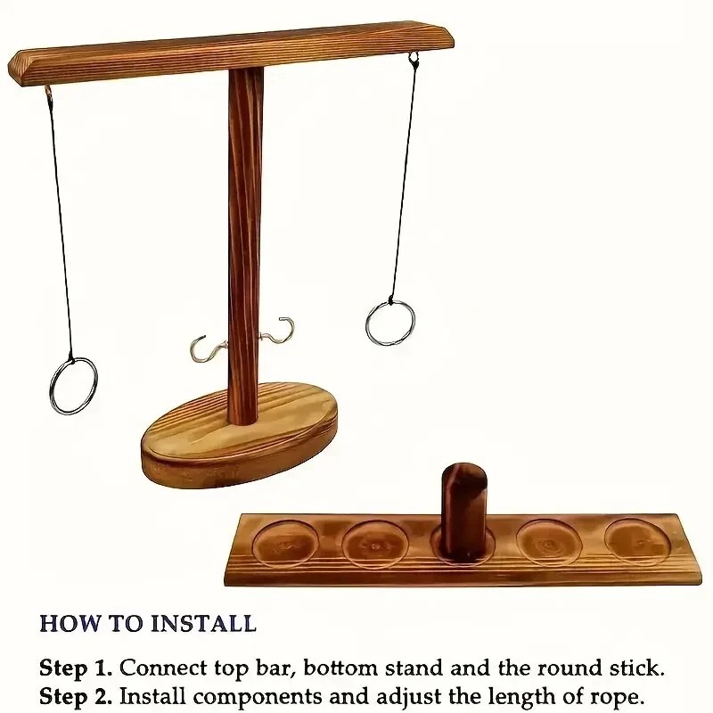 Creative wooden hook and ring game, the ultimate indoor/outdoor combat