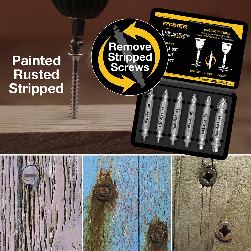 Damaged Screw Extractor - Remover for Stripped Head Screws, Nuts