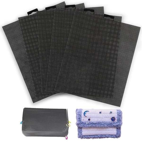 Plastic Mesh Canvas Sheets, 5 Pieces 7 Count Mesh Canvas