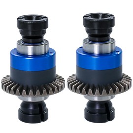 Assembled Differential 30T 0.8Mod for ARRMA 1/18 Granite GROM, Typhon GROM, 1/14 Mojave GROM, 1/12 Losi NASCAR AWD RC Racecar, RC Front & Rear Universal Upgraded Metal Differential 2Pcs (Black/Blue)