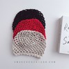 New Handmade Cool Perforated Knit Beanie Hat for Babies and Kids (Medium to Large Size) (51-55)/Red 3ea
