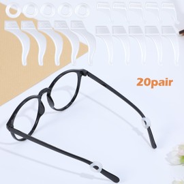 CIATBYYJ 20 Pairs Anchor Glasses Grip Ear Hooks, Four Styles Anti Slip Glasses Grip, Glass Accessories for Eye Glass Ears Grippers, Silicone Glassess Ears Hook Retainers (White)