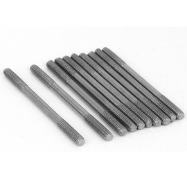 TOP-VIGOR 10Pcs Double End Threaded Stud Screw Bolt, M4x55mm 304 Stainless Steel Rod Bolts Thread Reducer Adapter, Adjustable Push Rod Stud for Furniture Hardware Machinery Maintenance and Fixes