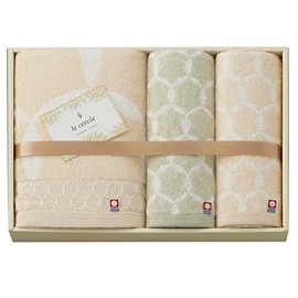 Imabari Towel Towel Set, Gift, Set of 3, Bath Towel x 1, 23.6 x 43.3 inches (60 x 110 cm), Face Towel x 2, 12.6 x 29.5 inches (32 x 75 cm), le cercle LC4150 Made in Japan