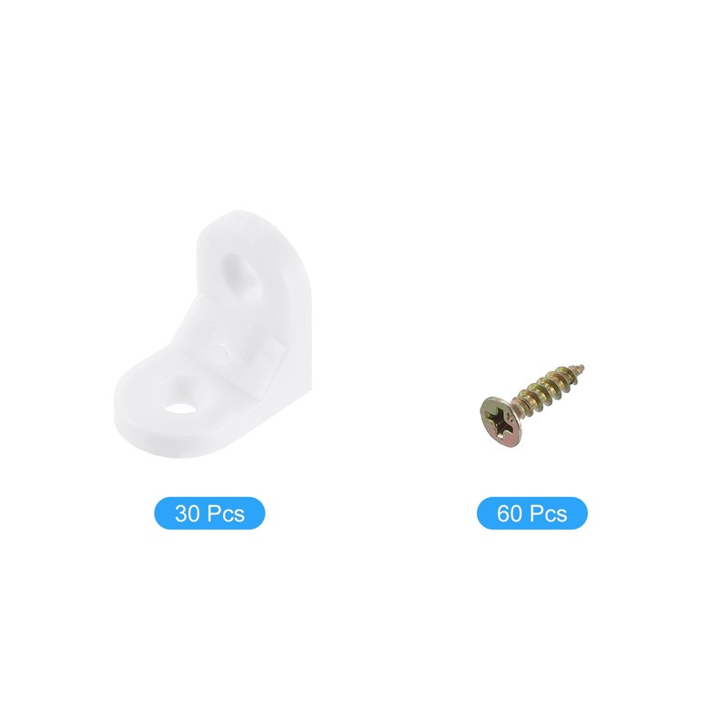 sourcing map 100Pcs 90 Degree Plastic Corner Braces, 24x17x24mm Nylon