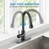 Arofa Matte Black Kitchen Faucet, Kitchen Sink Faucet with Pull