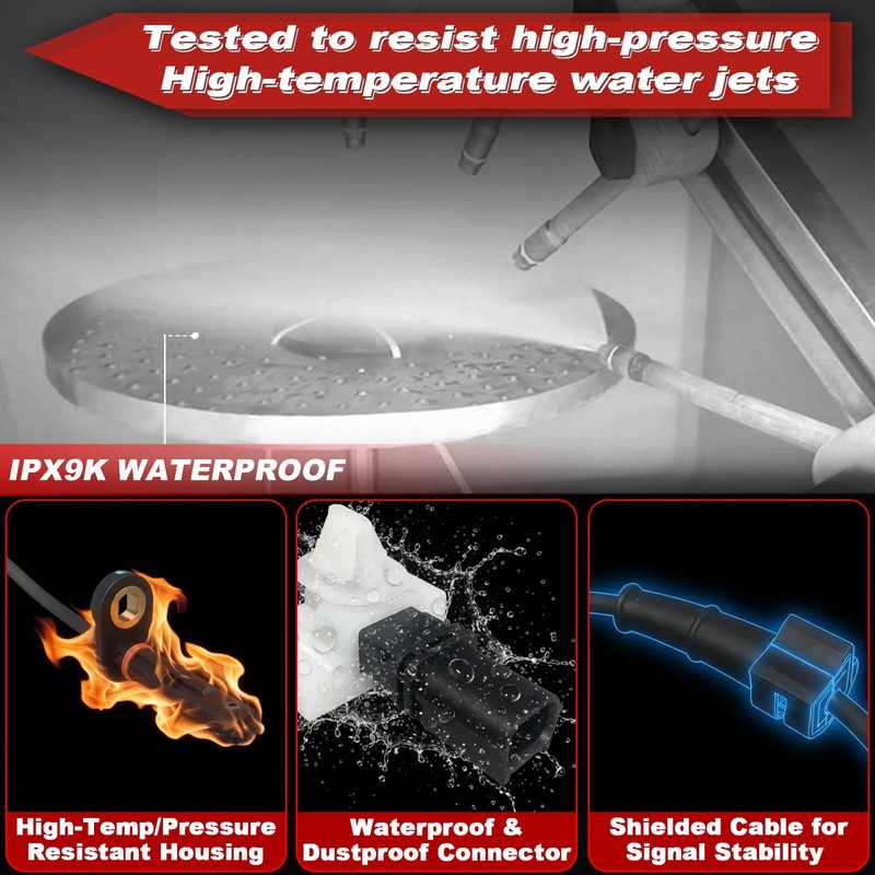 ABS Wheel Speed Sensor 2Pcs: Rear Left & Right Compatible