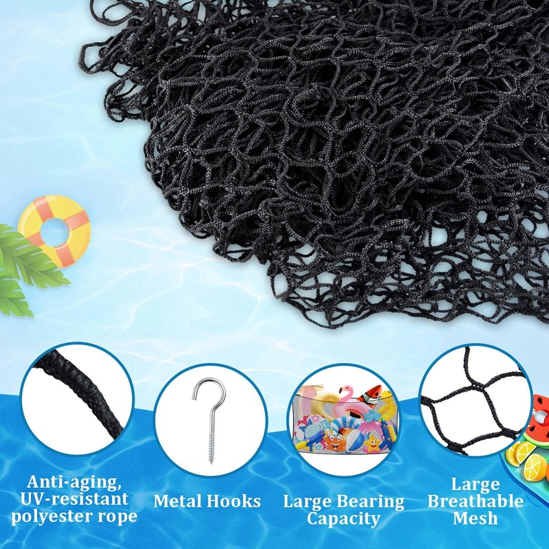 Extra Large Pool Toy Float Storage Net,79" X 47" Hanging