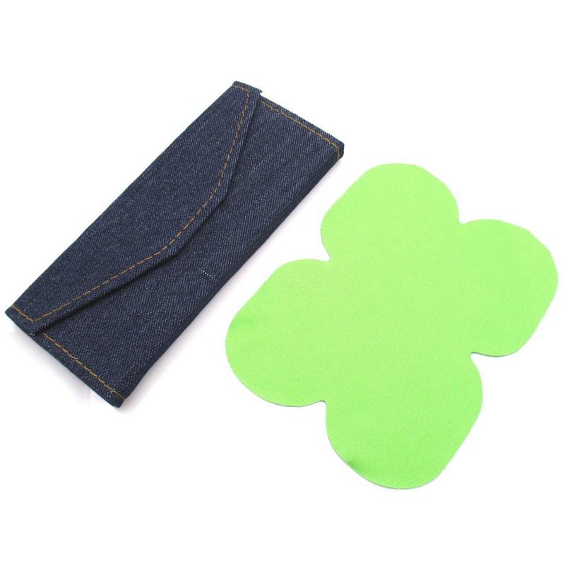 KKD Stylish Denim Glasses Hard Case, Triangle, Foldable, Simple, Storage,