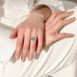 Sterling Silver Urn Ring for Ashes 925 Vintage Cremation Jewelry Ash Cubic Zirconia Bereavement Keepsake Rings Memorial Gifts for Women Size 8, Sterling Silver, Cubic Zirconia