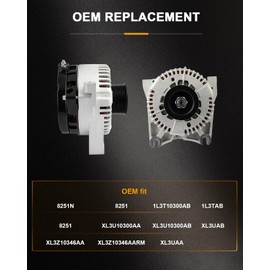 ROADFAR Alternator Compatible 2002-2003 for Ford for F-150 Harley-Davidson Edition 5.4L,2004 for Ford for F-150 Heritage SVT Lightning 5.4L,1999-2003 for Ford for F-150 Lightning 5.4L, OE 8251