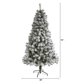 Nearly Natural 6ft. Flocked West Virginia Fir Artificial Christmas Tree
