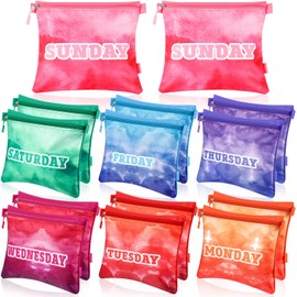 Paterr 14 Pcs Packing Cubes for Kids and Baby Days of Week Packing Cubes Colorful Luggage Organizers Travel Suitcase