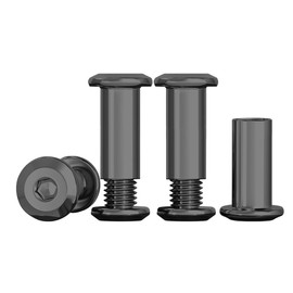 Drenky 10 Sets Connection Screws M5 Belt Buckle Binding Bolts 304 Stainless Steel Screw Post M5 X 16mm Furniture Bolts Sleeve Nuts for Bed, Door, Table, Chair, Worktop, Cabinet, Black