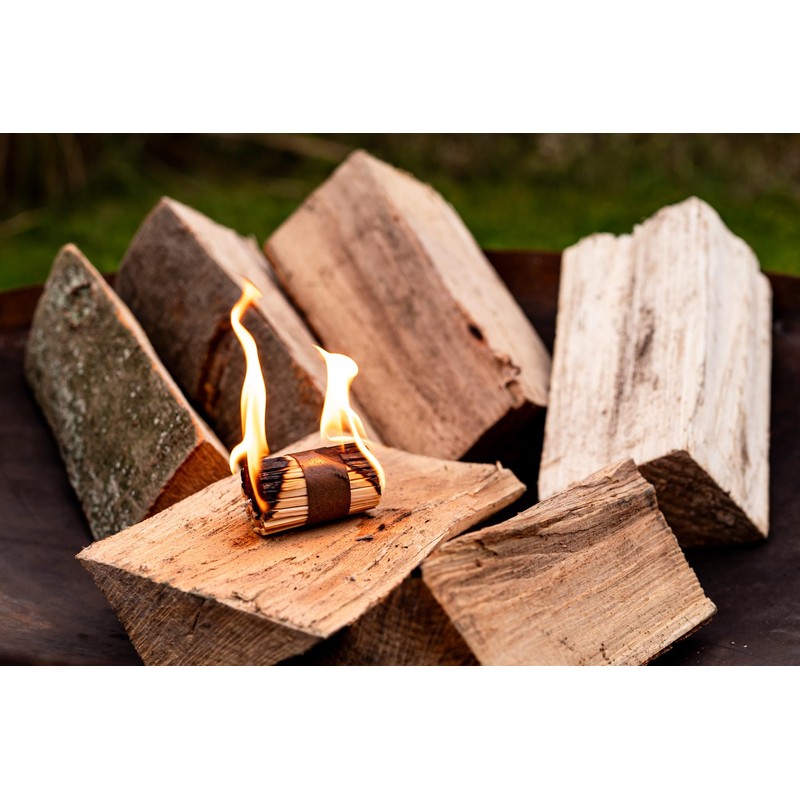 ABAZO Pack of 16 Ecological Firelighters for Charcoal Fireplaces, Kindling,