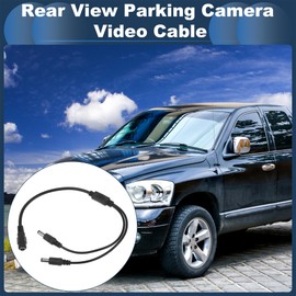INFINAUTO Universal Car Reverse Rear View Parking Camera Video Cable 2 in 1 DC Backup Camera Video Cable Extension for Monitor and Backup Black 0.37M