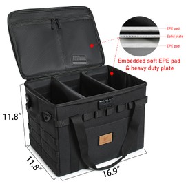 Lemubeane Tactical Camping Storage Bag - 38L Utility Tote Bag Organizer with Combination Lock and Shoulder Strap (Black, 38L)