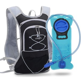 TEUEN Hydration Backpack with Hydration Bladder 2 l, Small Running Backpack, Jogging for Men and Women, Lightweight Running Backpack 6 l Bicycle Backpack with Hydration System for Trail Running, Jogging, Marathon, Hiking, black