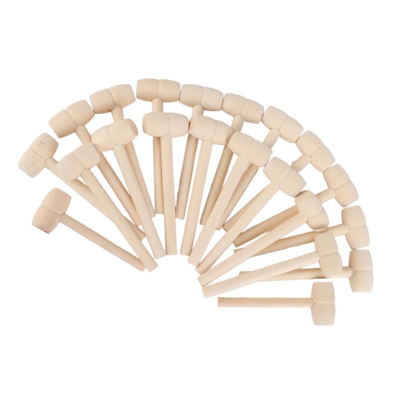 100pcs Mini Wooden Hammers for Chocolate Portable Breakable Heart Hammer