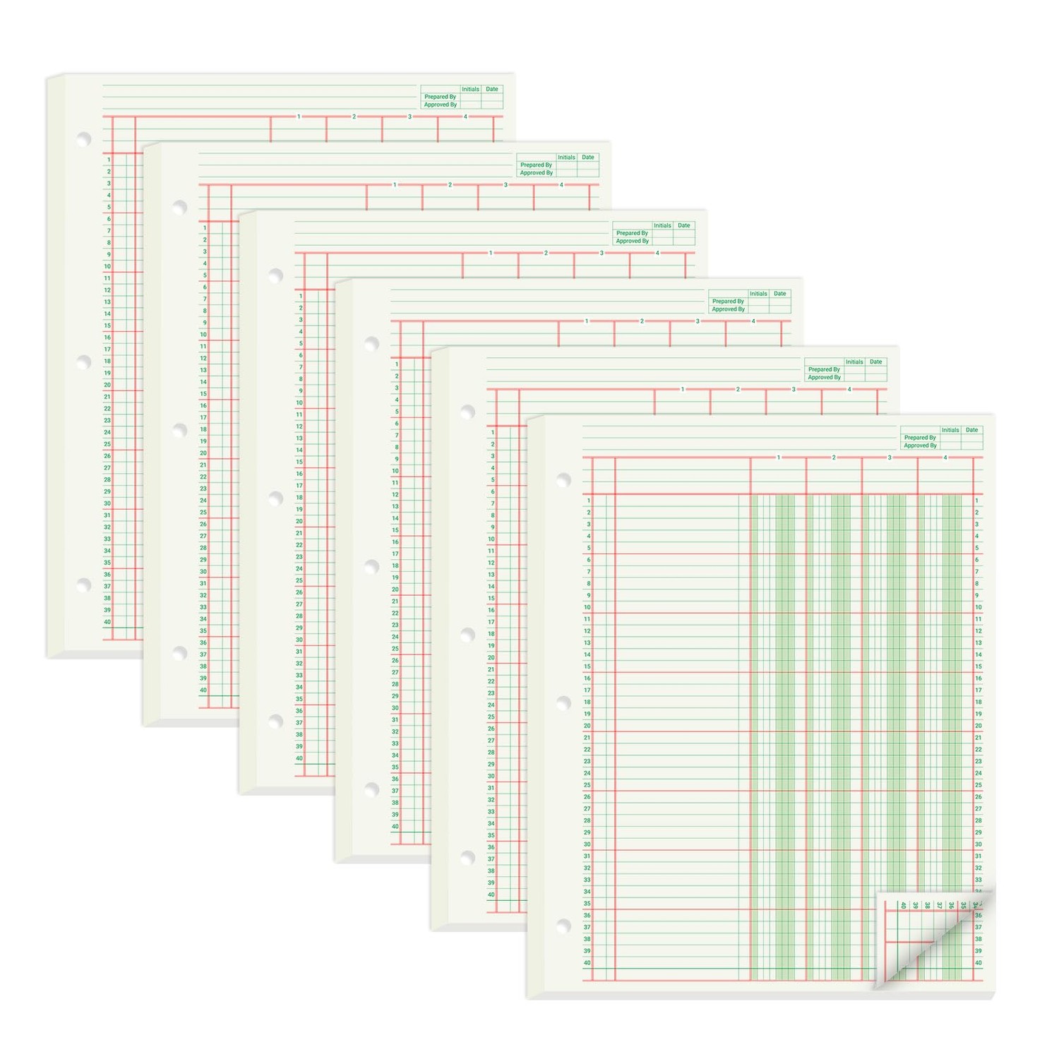 suituts 300 Sheets Columnar Analysis Pads 4 Column Accounting Paper, 8 ...