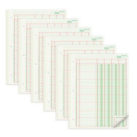 suituts 300 Sheets Columnar Analysis Pads 4 Column Accounting Paper, 8.5X11 Inch Ledger Paper for Bookkeeping, Accounting. 3 Hole Punch, Green(6 Pack, 50 Sheets/Pack)