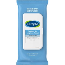 25 Toallitas De Limpieza Facial Cetaphil Para Piel Sensible