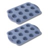 CG&CO. 2-Pack 12-Cup Silicone Mini Muffin Pan - BPA Free,