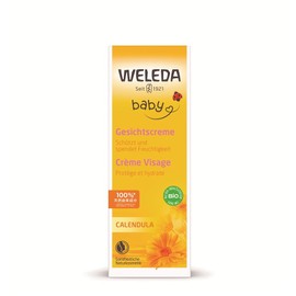 WELEDA Calendra Baby Facial Cream, 1.7 fl oz (50 ml), Moisturizing & Protecting Face Cream, Gentle Herbal Scent, Naturally Derived Ingredients, Organic