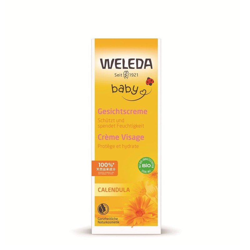 WELEDA Calendra Baby Facial Cream, 1.7 fl oz (50 ml),