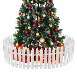 MCEAST 36 Pieces Christmas Tree Fences White Picket Fence Border 4.6 x 12 Inches Mini Plastic Decorative Fences Christmas Tree Barrier for Dogs Kids Home Wedding Fairy Garden Party