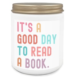Qvapt Bookish Gifts Scented Candles - It's a Good Day to Read Candle, Book Stuff Candles for Home Scented, Book Lovers Gifts Lavender Candle 8oz, Librarian Gifts for Women, Reading Corner Desk Decor