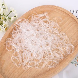 WOLMIK Haargummis, 1000 Stück Elastische Haargummis, Mini Transparent Haargummi, Klein Haargummi Mädchen, Passend für Kinder Haar Zöpfen Hochzeitsfrisur, Kleine Dreadlocks