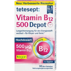 테테셉트 비타민 B12 미니 태블릿 30정 8.3g Tetesept Vitamin B12 Mini Tablets 30 Tablets 8.3g