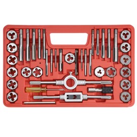 Anfrere 40pcs Metric Tap and Die Set, Metric Standard Rethreading Tool Kit, Coarse and Fine Threads for Cutting External and Internal Threads, Essential Repair Tool Kit with Thread Wrench