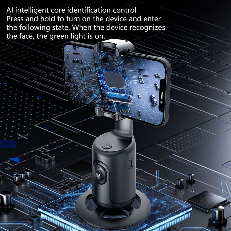 Auto Face Tracking Phone Holder 360 Degree Rotation ABS Phone
