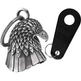Motorcycle Bell for Bikers Women Men W/Hanger, Biker Bell for Riders, Good Luck Riding Bell Spirit Bell Moto Accessories, Eagle Head, One Size
