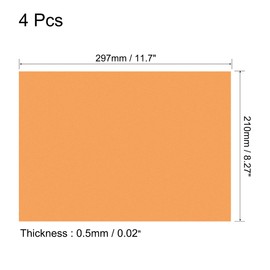 sourcing map 4Pcs A4 Gel Light Lighting Filter Overlay Transparent Color Correction Plastic Vinyl PVC Sheets Photography Television Matte Orange,0.5mm