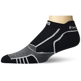 Thorlos Unisex's Prolite Ultra-Light Cushion No Show Tab-Rocket Grip Running Socks, Black/White, Medium