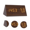 CORHAD Elegant Triangle Design Led Alarm Clock Temperature and Humidity