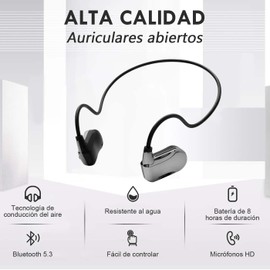 GuDoQi Auriculares de Conducción de Aire, Ultraligero Auriculares Deportivos, Bluetooth 5.3 Auriculares Abiertos con Micrófono, Resistentes Al Sudor, 8 Horas de Juego, Apto para Correr, Fitness
