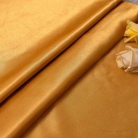 Satin Fabric by The Yard ，60 Inch Wide ，Soft Charmeuse Silk Satin Fabrics for Sewing,Wedding Dress,DIY Craftings, Costumes,Draping,Table Runner,Cloth Napkins (Gold, 5yard)