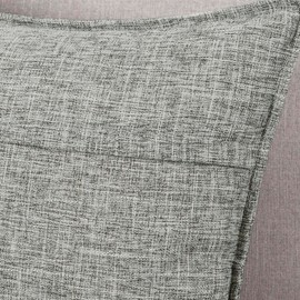 MADIZZ Set of 2 Flanged Linen Throw Pillow Covers 18x18 Inch Mixed Grey Soft Decorative Cushion Cover for Sofa Bedroom Pillow Shell