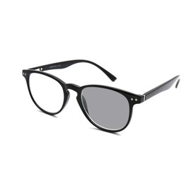ColorViper Classic Transition Lens Photochromic Reading Glasses Spring Hinged Readers Sunglasses (A1 Shiny Black Round, 2.00)